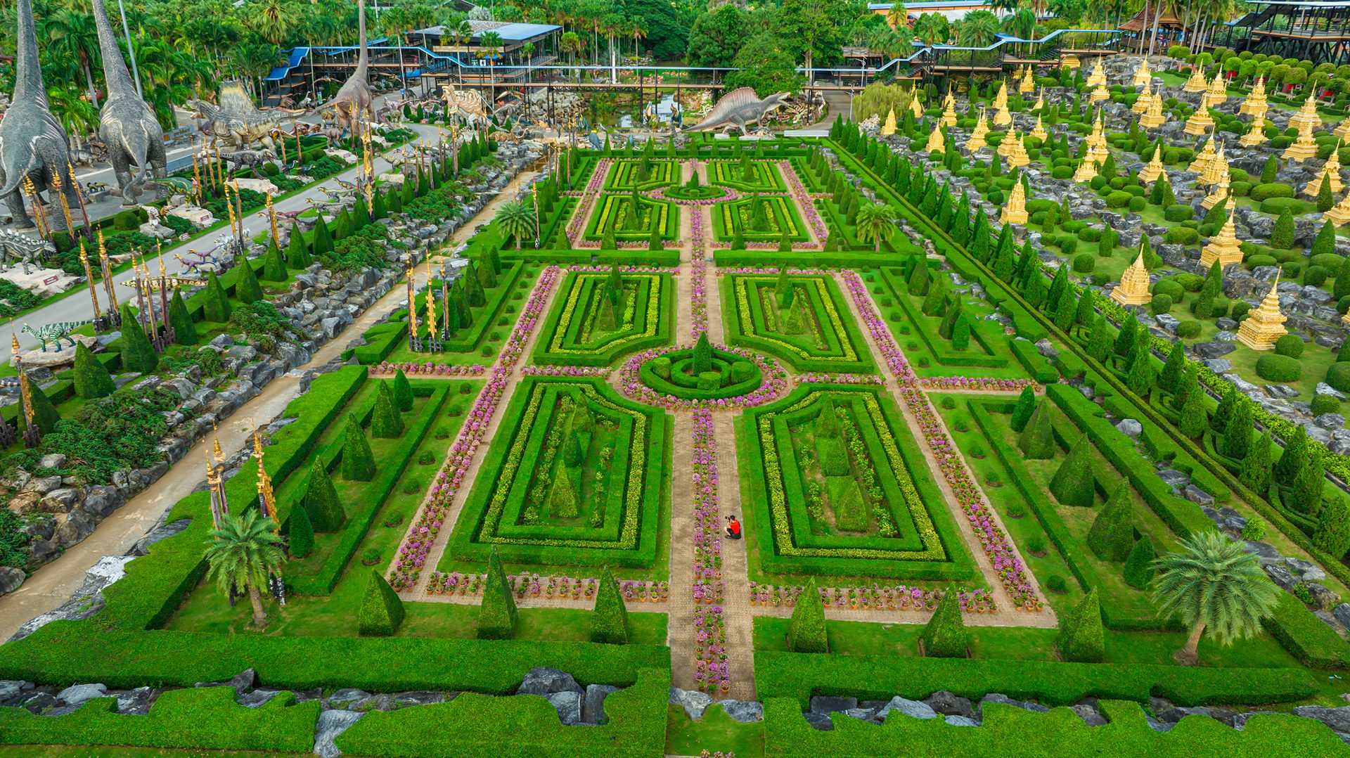 Landscaped tropical gardens at Nong Nooch Tropical Garden near Pattaya